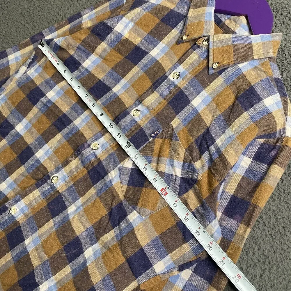 Vintage 80s Levis Heritage Flannel Plaid Button Shirt Mens Large USA Made